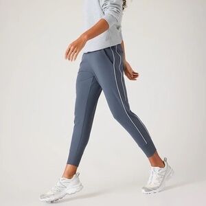 Athleta Venice High Rise Track Stripe Jogger, Granite Blue, XS Tall